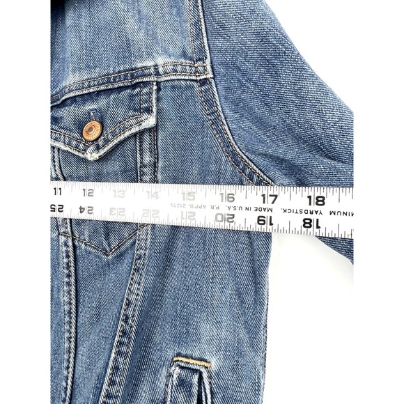 GAP Denim Jacket Womens Medium Blue Jean Trucker Cotton Coat Medium Wash Ladies - Picture 5 of 8